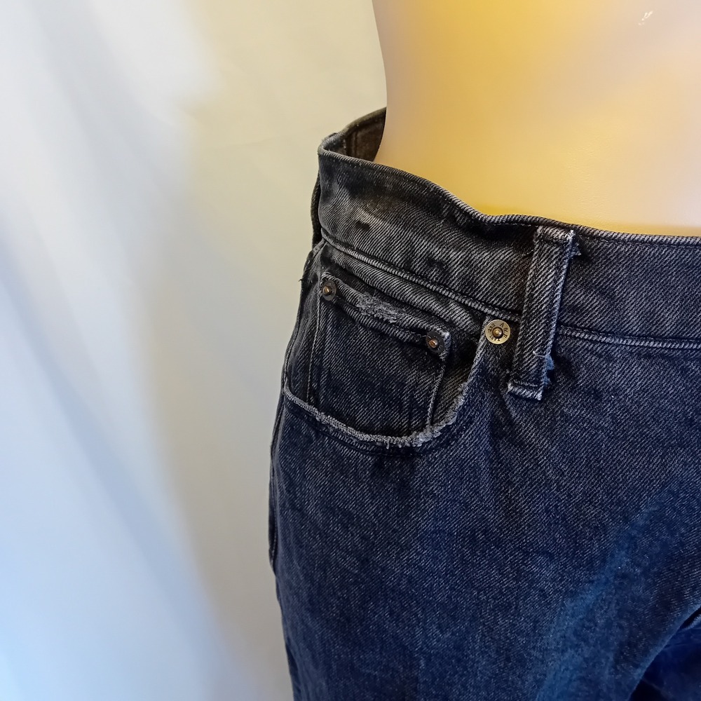 Abercrombie & Fitch Women's 90s Straight Jeans Ultra High Rise Black Wash 27/4R - Picture 8 of 16